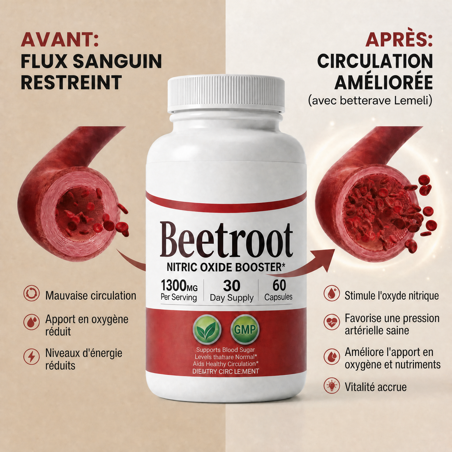 Extrait de Betterave — Soutien Naturel à l'Oxyde Nitrique